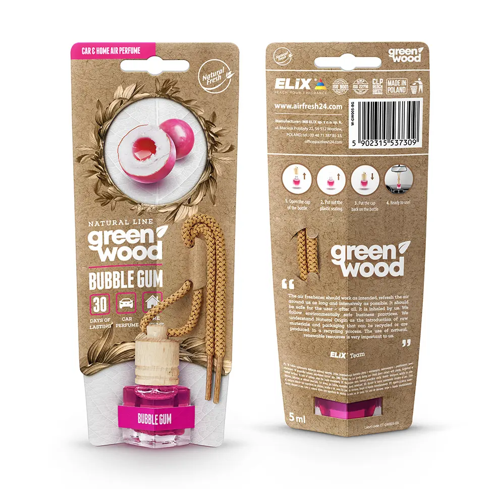 Air freshener with wooden cap Green Wood